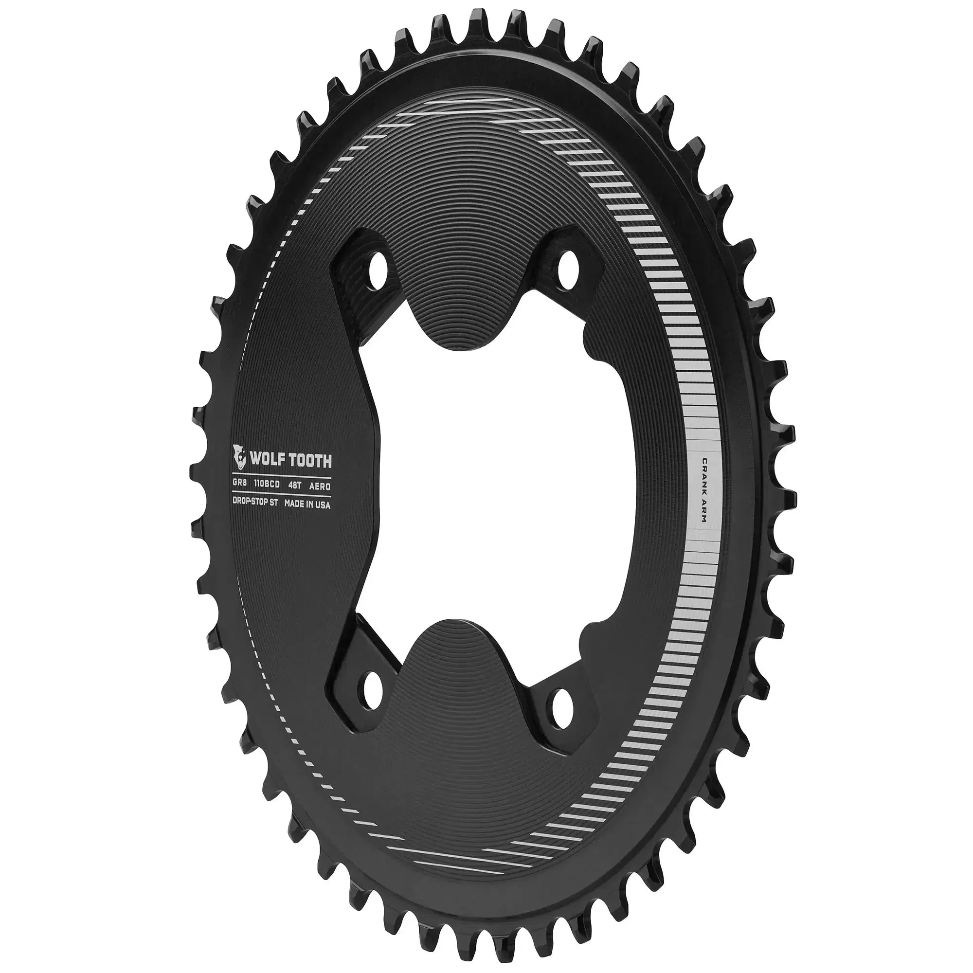 Wolf Tooth 110 BCD Asymmetric Aero for Shimano GRX Chainrings - Image 3