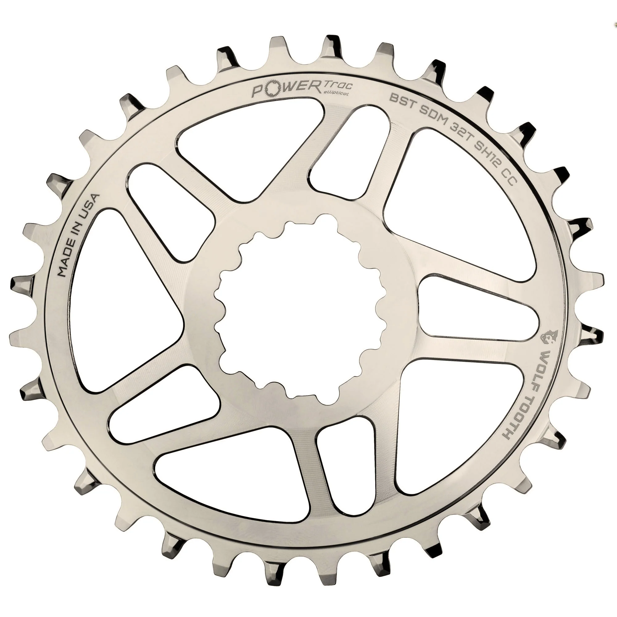 Wolf Tooth Elliptical Direct Mount Chainring for SRAM with Shimano 12 Speed Hyperglide